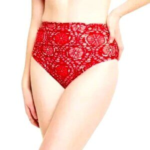 RHODE RED ZINNIA HIGH RISE MEDIUM COVERAGE BIKINI BOTTOM SIZE XL NWT